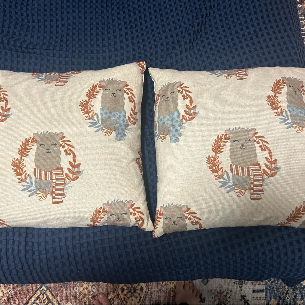 Cute Alpaca Print Throw Pillows